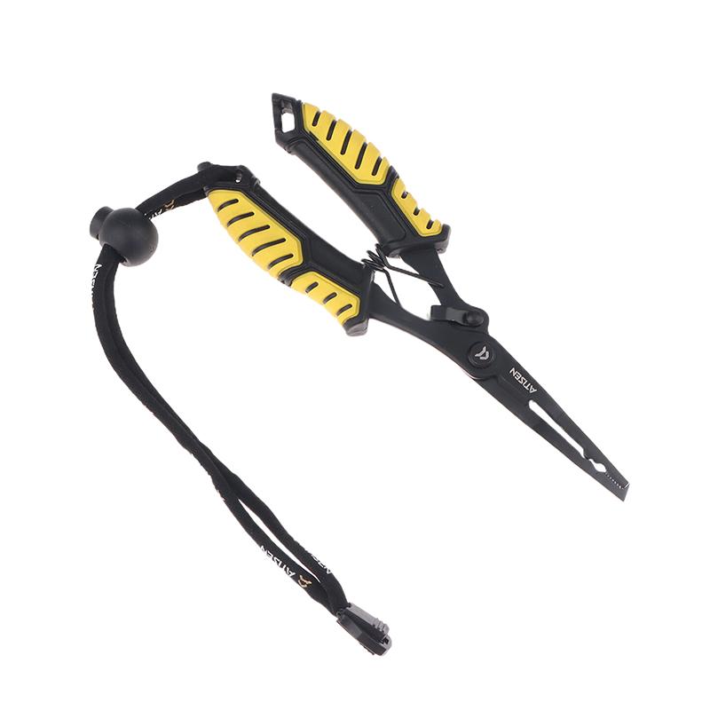 

Fishing Pliers Tools Accessories For Goods Tackle Pliers Vise Knitting Flies Scissors Braid Set Fish Tongs Multifunction жёлтый