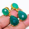 Green Onyx Gemstone Handmade 925 Sterling Silver Jewelry Earring 1.38" GK-6390