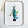 Cute Fish Resin Keychain Charm Colorful Enamel Fish Pendant with Star Beads for Bag Backpack Keyring Handmade Craft Gift