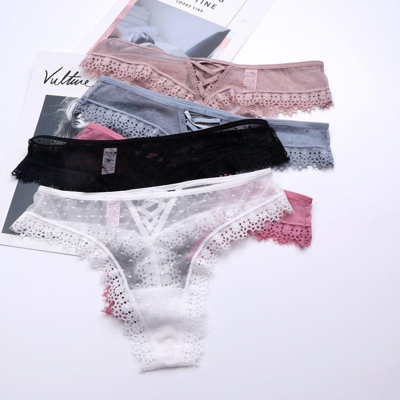 Sexy sex panties ultra-thin hollow mesh women's panties strap lace thong T-pants