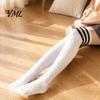 Cozy Fleece Socks 1 Pair Women Thigh High for Winter, Thickened Coral Leg Long Stockings Warmer Stockings, Fluffy Warm Over Knee Boot Girls