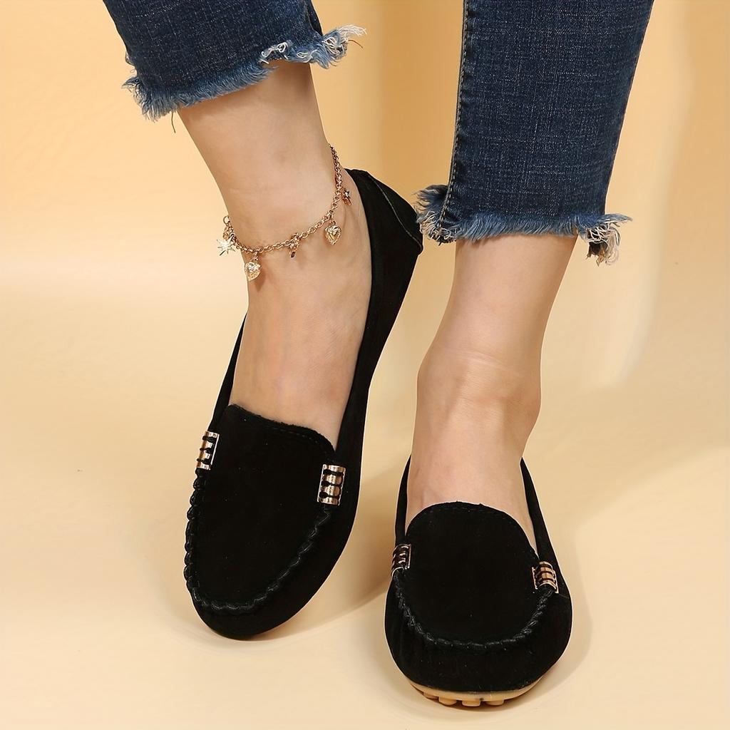 Loafer mit runder Zehenpartie für Damen, bequeme Slipper mit Blockabsatz, Damenschuhe