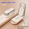 Dustproof Quartering Pill Cutter Moisture-proof Medicine Cutting Pill Cutter Storage Box with Brush Pill Cutter Splitter