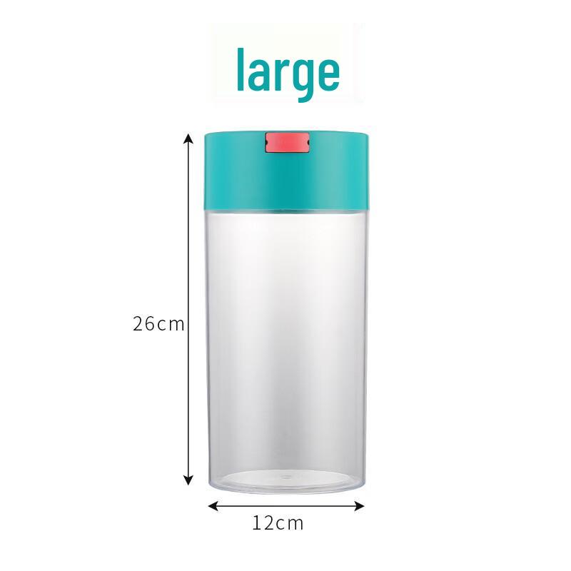 RuHan Large Round Transparent Plastic Storage Jars - 2 Pack