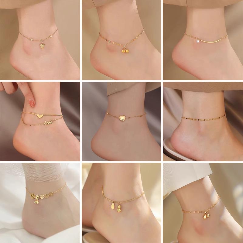 

Minimalist Titanium Gourd Heart Women s Beach Anklet - Non-Fading Versatile Jewelry