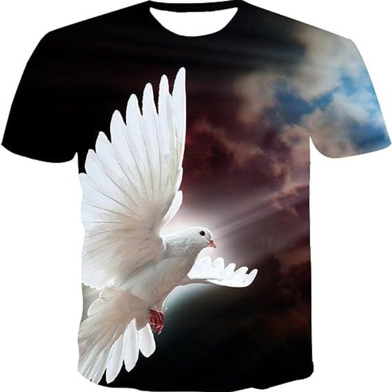 Ανδρικά Ανοιξιάτικα Καλοκαιρινά Μπλουζάκια Μόδας με Εκτύπωση Αετού Στρογγυλή Λαιμόκοψη Κοντομάνικα 3D T-shirt