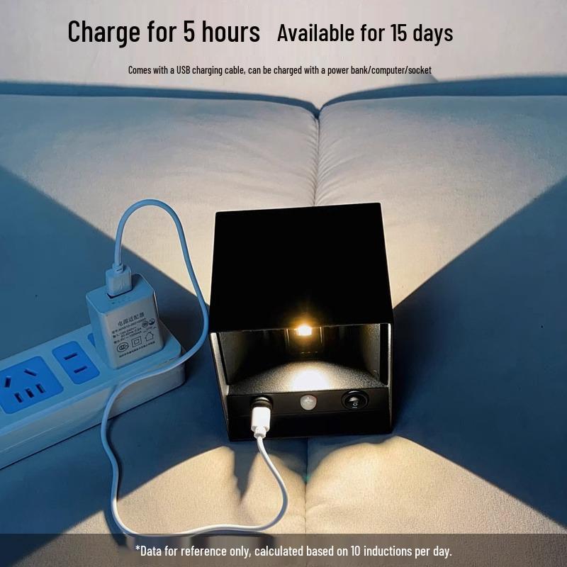 USB Rechargeable Magnetic LED Wall Light with Motion Sensor - No Wiring or Drilling Needed