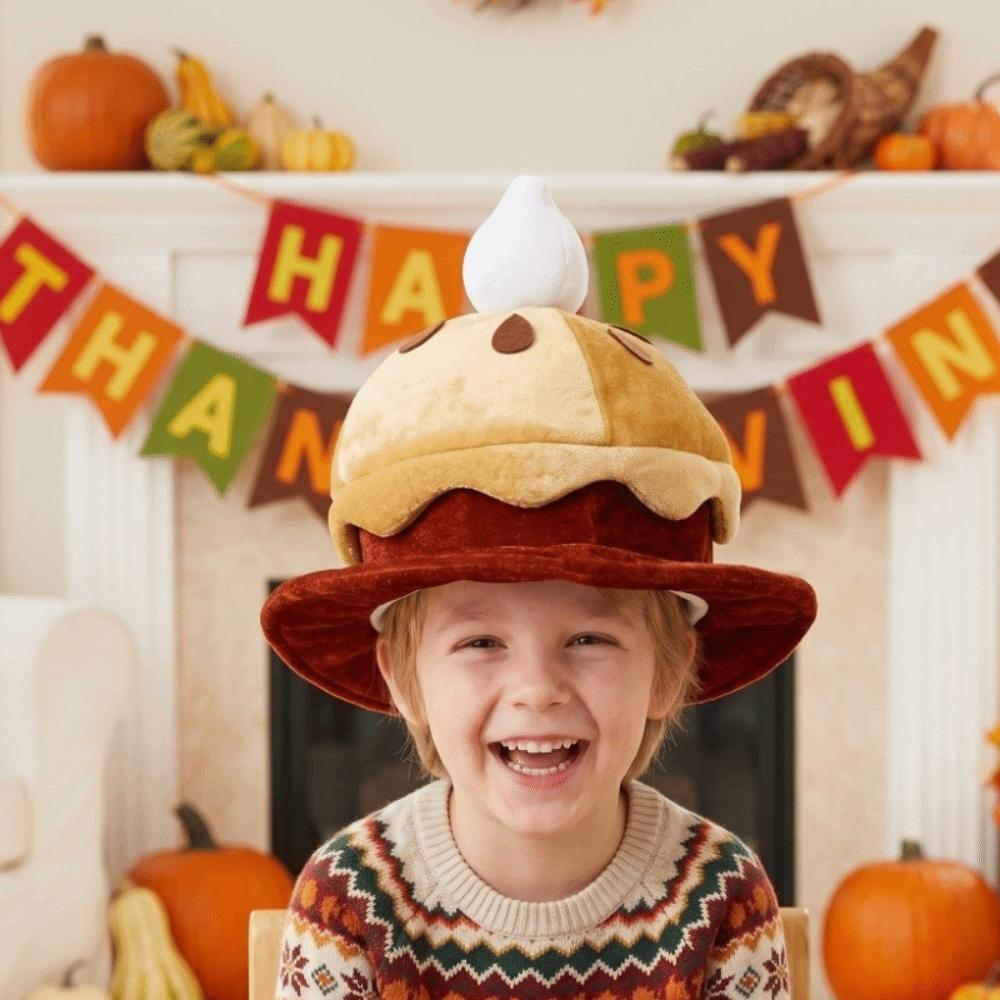 Creative Plush Cake Hat Cartoon Theme Event Hat Gift Pumpkin Pie Hat Carnivals