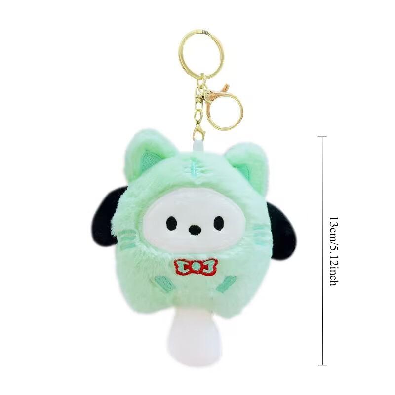 Assorted Sanrio Plush Keychains (Kuromi My Melody Hello Kitty) Soft Stuffed Bag Pendants Lovely Lovely Gifts for Kids and Women