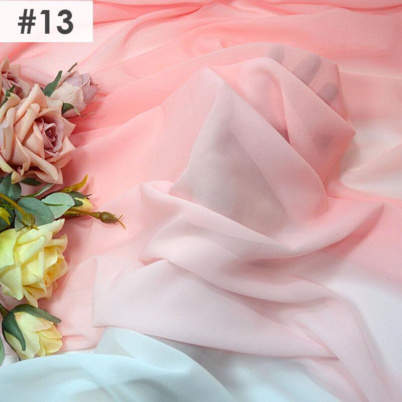 Gradient Color Rainbow Chiffon Fabric Scarf Sewing Craft DIY Ancient Style Hanfu Dress Stage Costume Decor Clothing Supplies