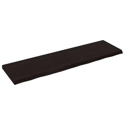 Vidaxl Tabletop, Dark Gray, 180X50X(2-6) Cm, Light Oak Wood