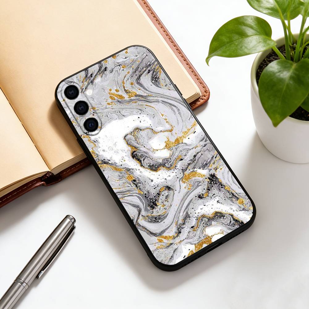 

Fashion Geometric Marble Phone Case For Samsung Galaxy A73,A72,A71,A70,A53,A52,A51,Soft Silicone Black Cover Samsung a13 5g