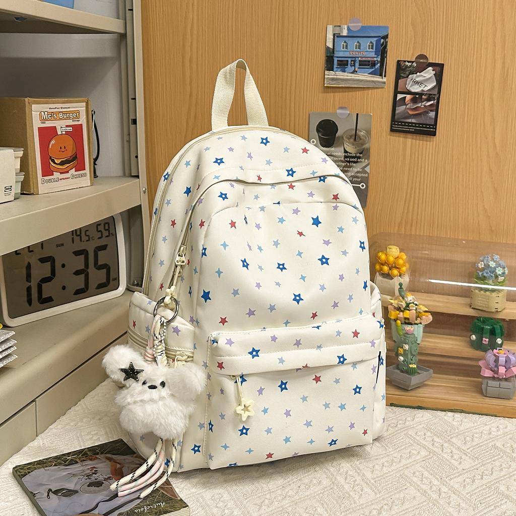 Schoolbag high value backpack junior high school college students new niche backpack college going out large capacity girl heart school bag