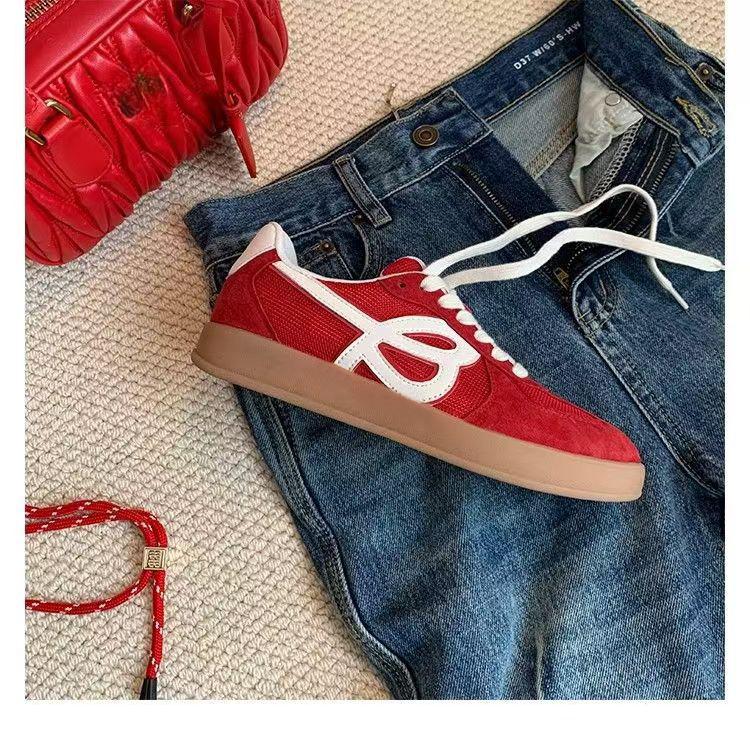 

Туфли на плоской подошве женские замшевые спортивные туфли повседневные прогулочные модные кроссовки весна 2024 новые удобные кроссовки на шнуровке для бега походные туфли Zapatos Femme 35