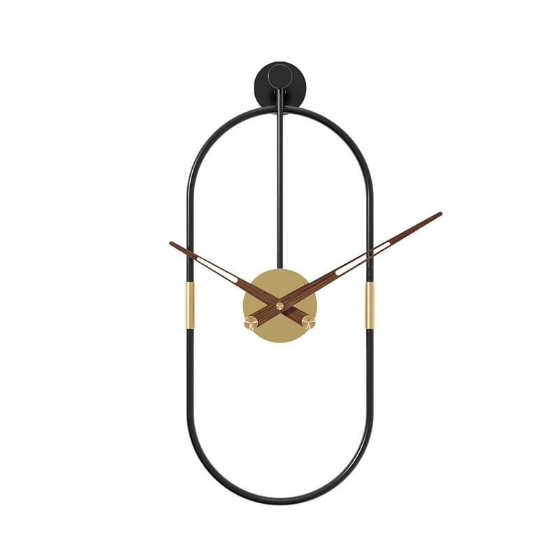 Creative Metal Wall Clock Modern Design Minimalist Style Iron Art Wall Clock for Living Room Wall Watch Home Decor 38x14 Cm