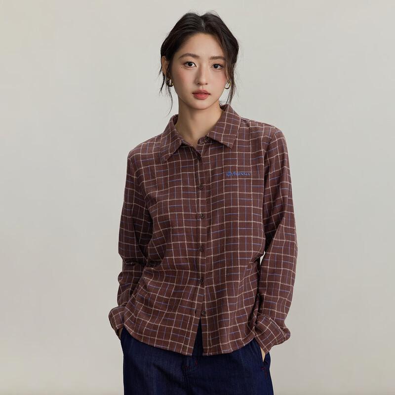 

INMAN Women s Pure Cotton Retro Plaid Shirt M