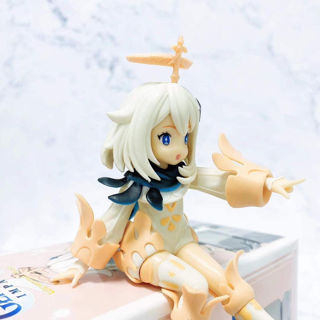 12CM Genshin Impact Paimon Genshin Impact Klee Anime Action Figure Instant Noodle Pressure PVC Toy Collector Model Gift