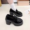 Mary Jane Thick Heel High Heels Small New Heightened Platform Small Leather Shoes Women