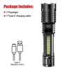 High Power LED Flashlight With COB Lights Portable EDC White Laser Torch USB Rechargeable Outdoor Camping Fishing Lantern