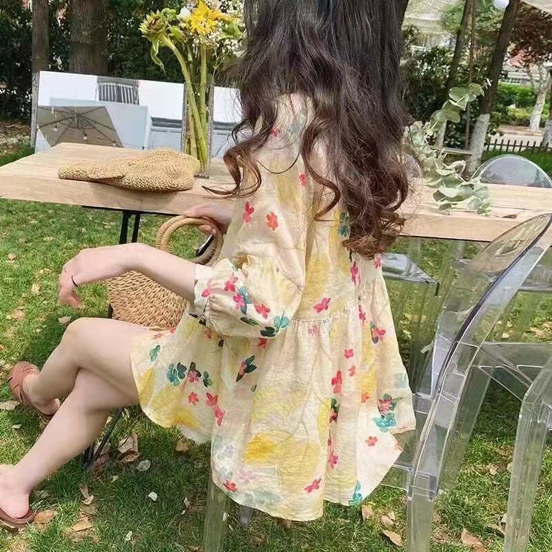 Women's Floral Shirt Korean Version Loose Commuting Sweet Floral Shirt Mid Sleeve Shirt