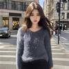 High-Quality Lurex Thickened Women's Pullover Sweater - Autumn/Winter Versatile Sweet Top