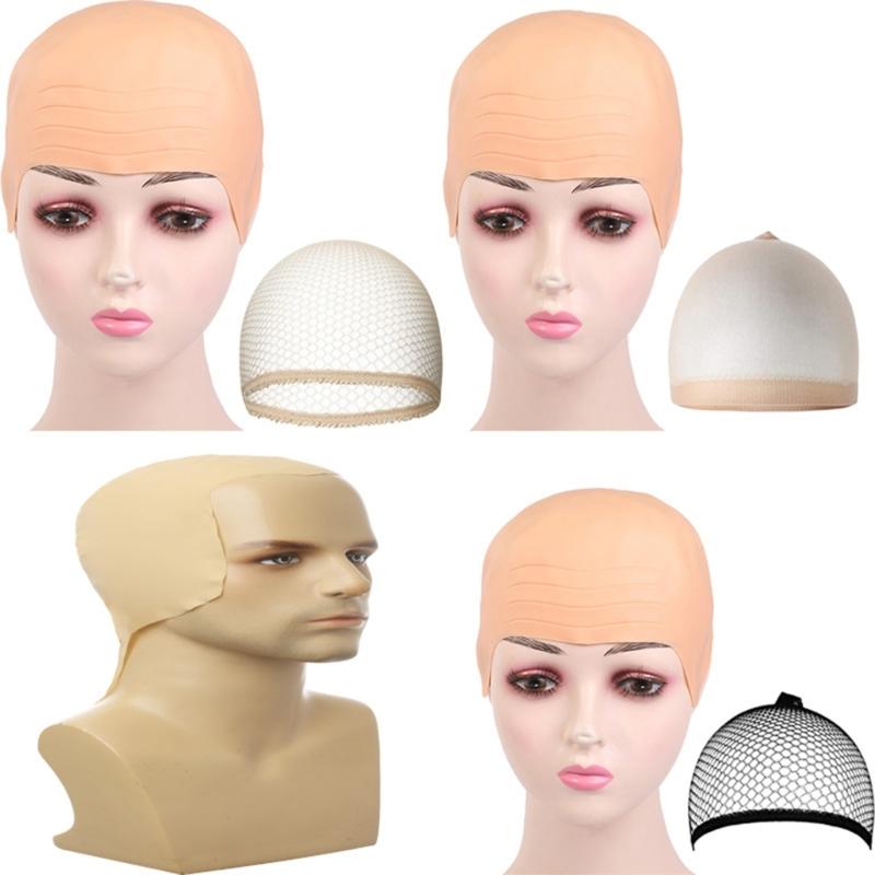 Latex Bald Caps Fake Head Skin Halloween Cosplay Costume Accessories Bald Hat Bald Wig Caps Makeup Bald Head Wig Caps