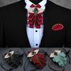 New Faux Stone Men's Suit Lapel Flowers Alloy Polyester Bow Tie Necktie Neck Decoration Groom Formal Suit