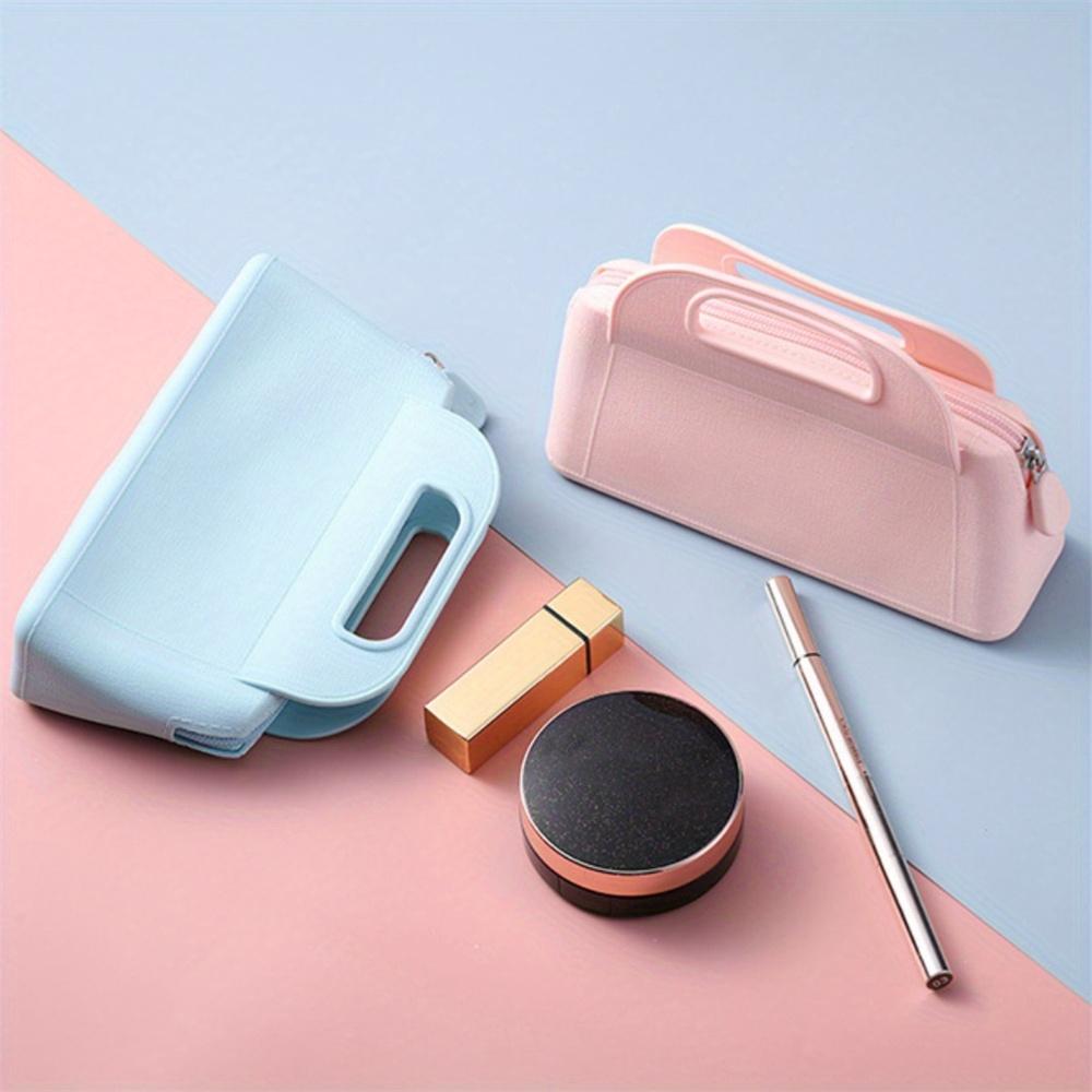 Silicone Cosmetic Bag for Women Portable Storage Bag Zipper Closure Handbag Travel Toiletries Organizer Makeup Bag Hand-held