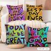Creative Watercolor Words Cushion Cover Soft Plush Fabric DoubleSided Printed Cushion Covers for All Seasons Modern Home Decor