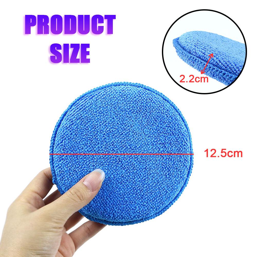 Silicone World 5PCS Car Waxing Polishing Sponge Block Microfiber Round Foam Applicator Pad Car Detailing Care Cleaning Tools