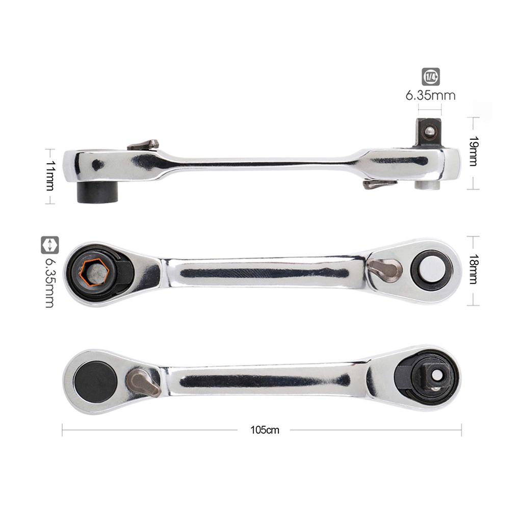 1/4 Ratsche Doppelkopf Sechskant Drehmomentschlüssel Auto Werkzeuge Demontage Spezielles Entferner Werkzeug Wartung Automobil Mechanisch