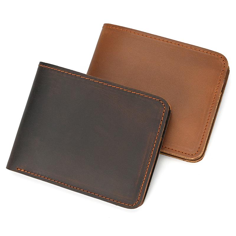 High Quality Coin Purse Travel Wallet Genuine Leather Men Women Card Holder Retro Fashion Man's Short Purse Retro Wallet Male