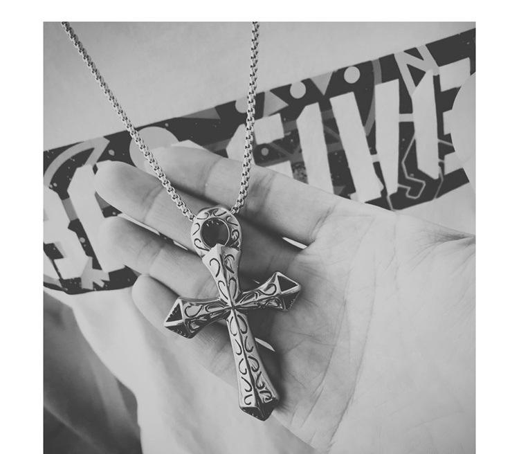 Men's Necklace Lady's Necklace hiphop Hip Hop Titanium Necklace Cross 410c20236502