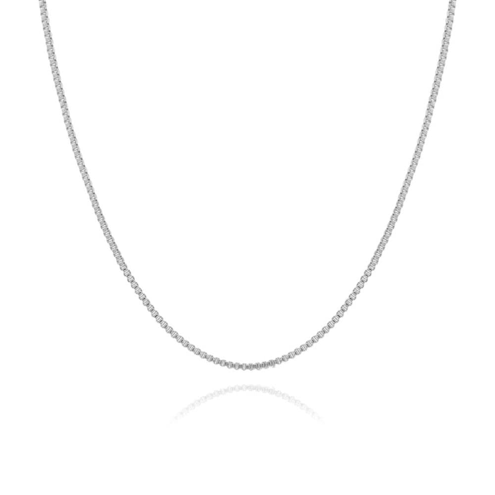

Crystal Haze Box Chain Silver Necklace (Box Chain Silver (60Cm)