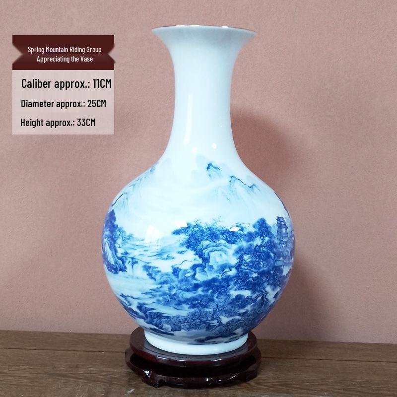 Jingdezhen Ceramic Vase: Chinese Floral Decor for Home, Office, and Bookcase