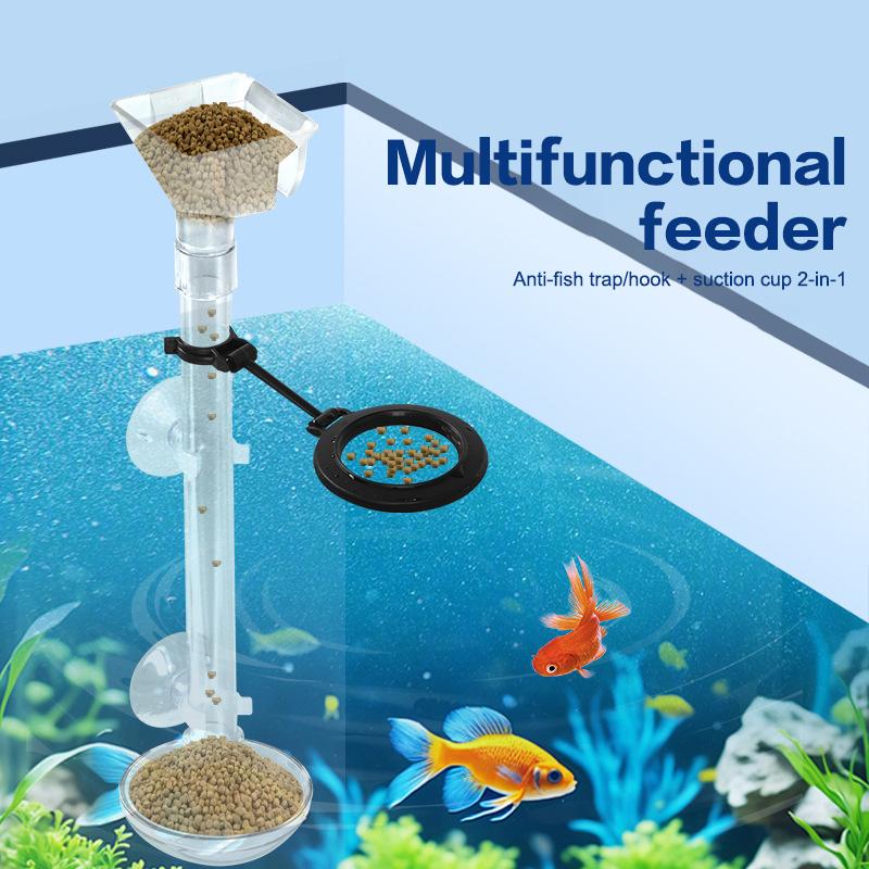 Aquarium Transparent Feeding Tube Set Aquarium Telescopic Fish Tank Feeder Shrimp Feeding Container Feeder Bowl Accessories