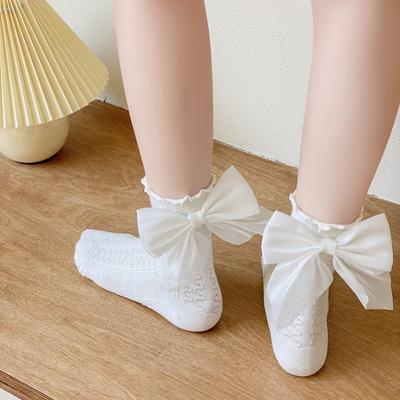 Lolita Jk Socks Women'S Tide Tube Socks Cute Japanese Lace Bow Princess Socks Autumn And Winter Fairy Socks