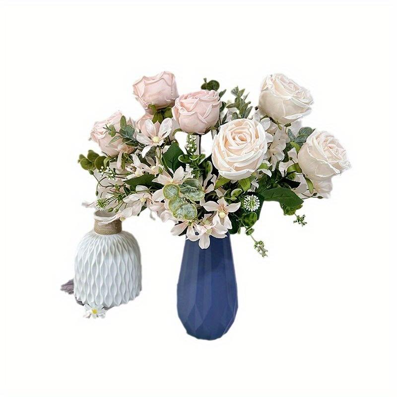 1Pc Artificial Flower 7-Pronged Lily Curling Rose Combination Flower Arrangement