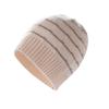 Womens Striped Cashmere Knit Beanie Winter Warm Ear Flap Hat Casual Outdoor Cold Weather