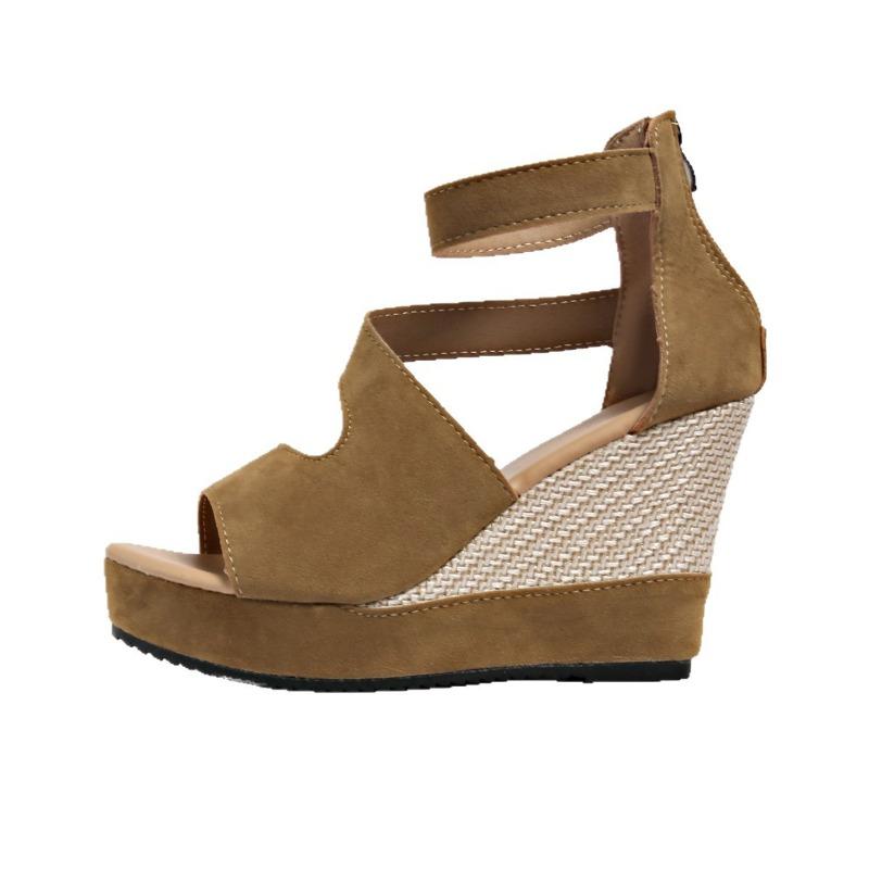 Scarpe con zeppa a bocca di pesce Sandali da donna Sandali con suola spessa