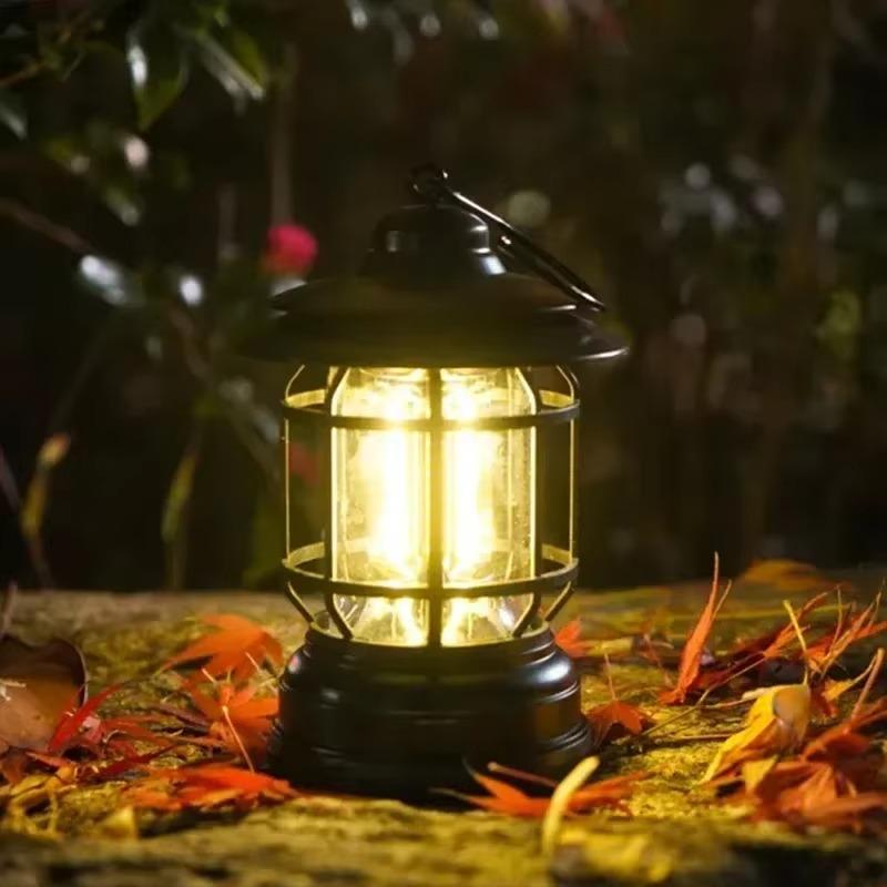 Rechargeable Camping Lantern Stepless Dimming COB Portable Waterproof for Hiking Fishing Emergency Home Power Outages Indoor Out