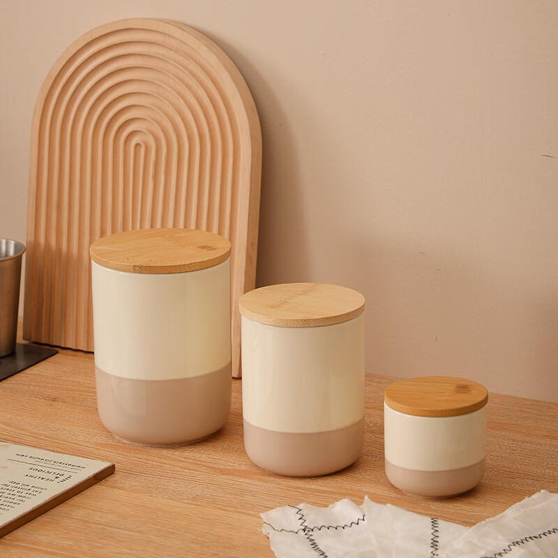 ZISIZ Набор из 3 керамических кухонных банок для хранения с крышкой для переноски