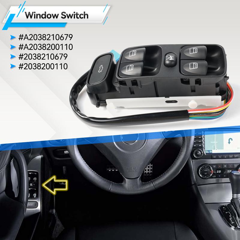Power Control Window Switch Lifter Button For Mercedes C CLASS W203 C180 C200 C220 A2038200110 2038210679 A2038210679 2038200110