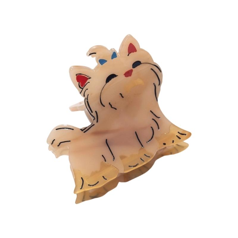 

Small Cute Dog Shaped Claw Clip with Double Row Teeth Detail Securely Hair Hold Hairpin for Most Occasion