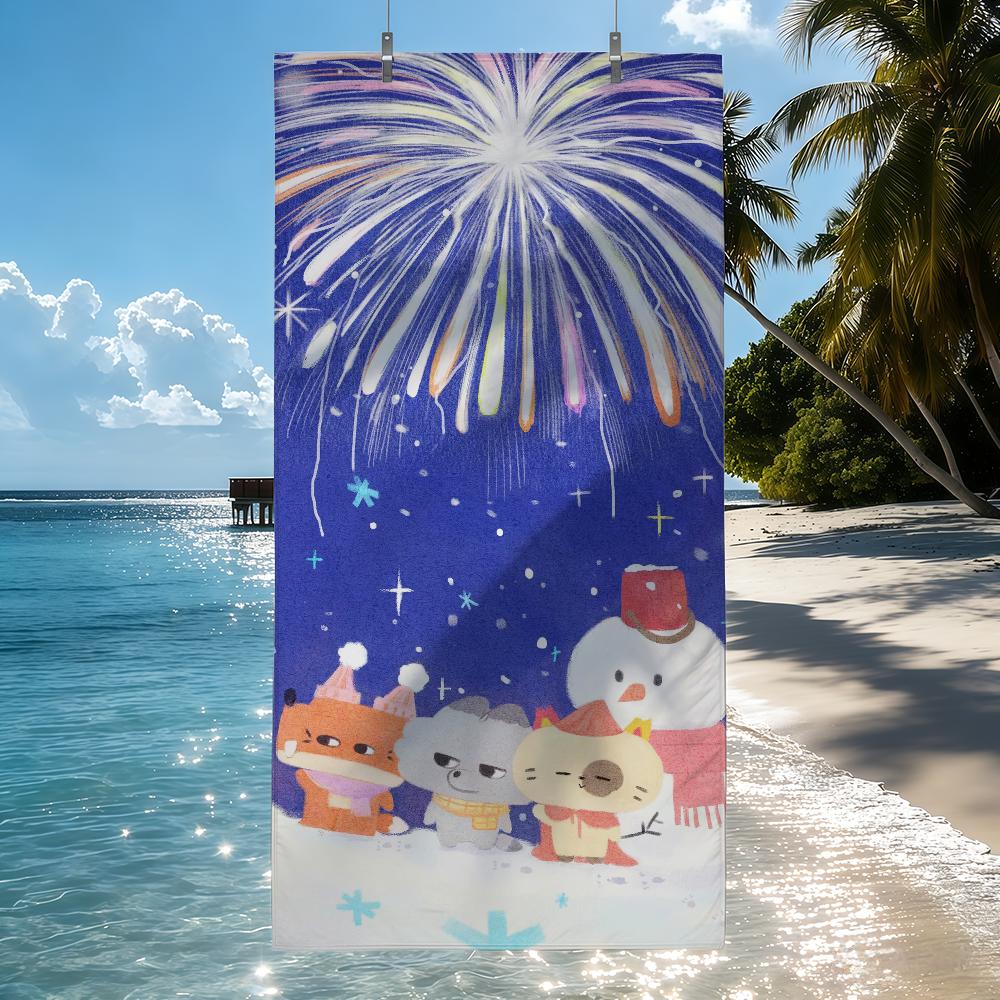 Cute PawPals Puff Phos Woon Towel For Swim Yoga Gym Quick Drying Soft and skin-friendly Beach Towels All-Season