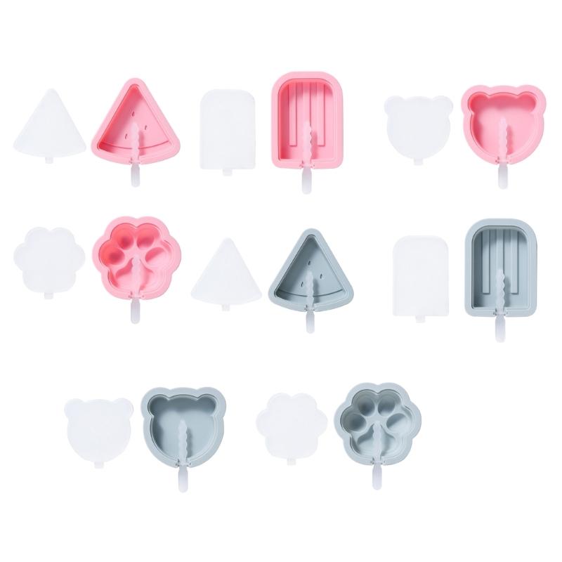 Silicone Popsicle-Molds Reusable Ice Pop-Moulds Watermelon Cat-Claw Bear Shape Mold for Children DIY Ice Popsicle-Mold