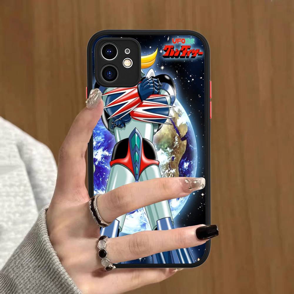 

UFO R-Robot G-Goldorak For IPhone 11 12 13 14 15 16 Pro Max Plus X XS MAX Shockproof Matte Back Cover iphone 13pro max