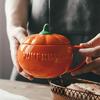 Cartoon Cute Ceramic Pumpkin Cup with Lid Breakfast Cup Dessert Soup Cup Oatmeal Cup Student Water Cup Mug