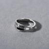 Original Design Creative High-End Metal Inlaid Black Agate Open Ring Trendy Fashion Unique Ring