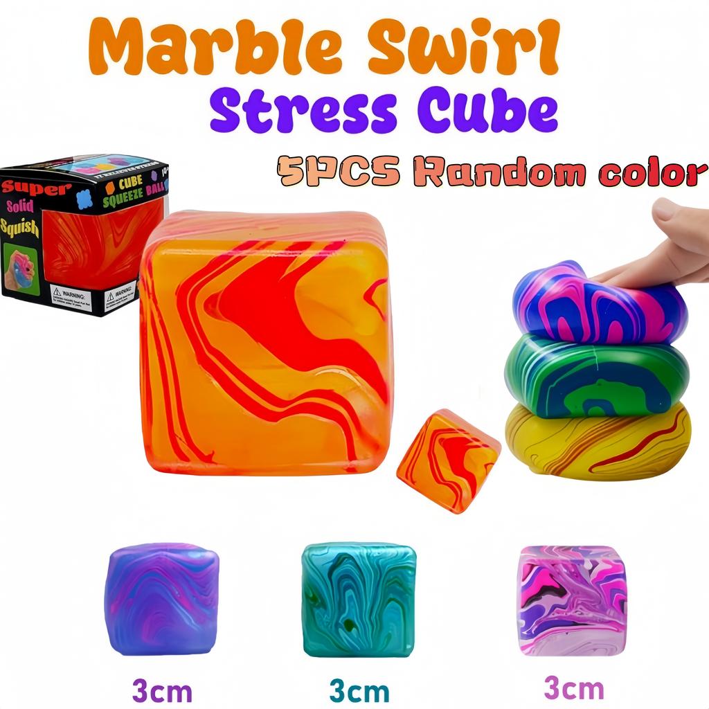 Toys 1 Pack Squishy Tab Handmade Rotating And Squeezing Cube Provide a Relaxing Sensory Fingertip Experience,with Bright Colors